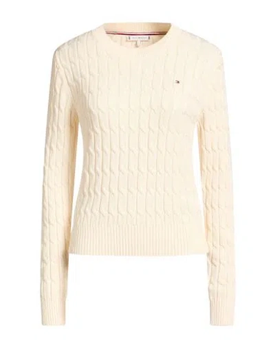 Tommy Hilfiger Woman Sweater Ivory Size L Cotton In White