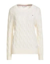 Tommy Hilfiger Woman Sweater Ivory Size M Wool In White