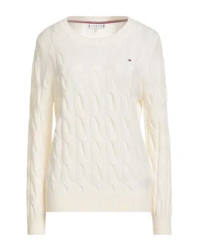 Tommy Hilfiger Woman Sweater Ivory Size M Wool In White