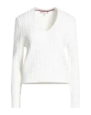 Tommy Hilfiger Woman Sweater White Size Xxs Cotton, Polyamide, Wool In White