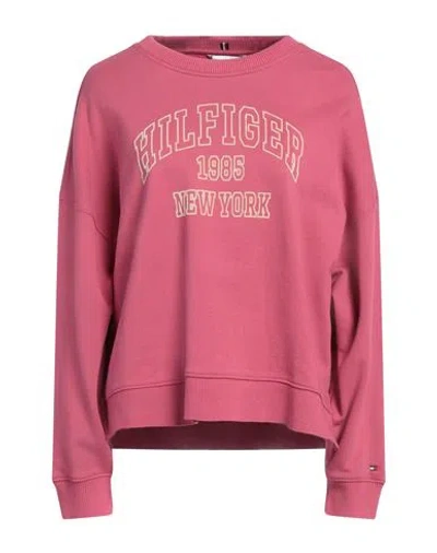 Tommy Hilfiger Woman Sweatshirt Antique Rose Size L Cotton In Pink