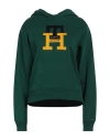 Tommy Hilfiger Woman Sweatshirt Dark Green Size S Cotton