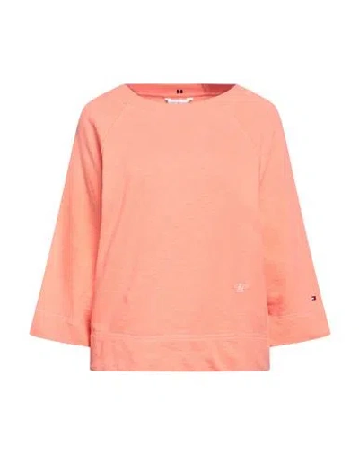 Tommy Hilfiger Woman Sweatshirt Salmon Pink Size L Cotton