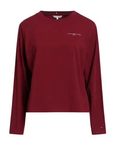 Tommy Hilfiger Woman T-shirt Brick Size Xs Cotton, Elastane In Red