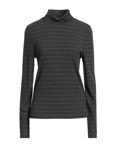 Tommy Hilfiger Woman T-shirt Lead Size L Polyester, Viscose, Elastane, Metallic Fiber In Grey