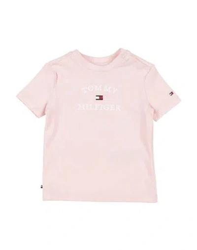 Tommy Hilfiger Woman T-shirt Light Pink Size 18 Cotton, Elastane In Pink