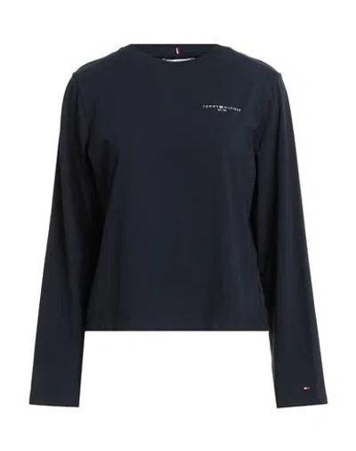 Tommy Hilfiger Woman T-shirt Midnight Blue Size S Cotton, Elastane