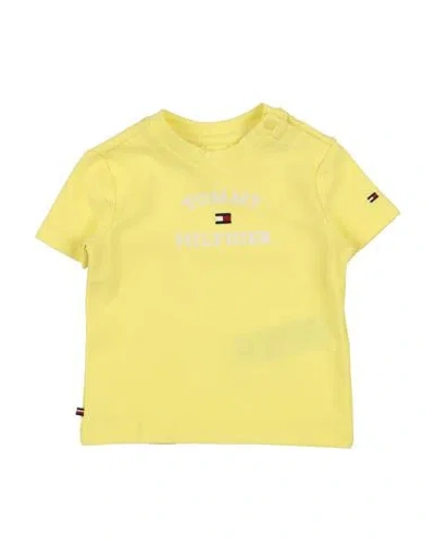 Tommy Hilfiger Woman T-shirt Pastel Yellow Size 18 Cotton, Elastane