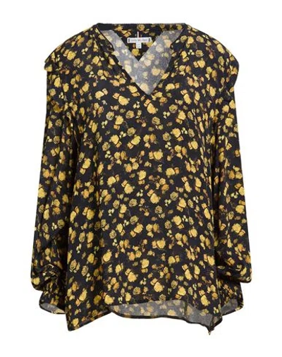 Tommy Hilfiger Woman Top Black Size 10 Viscose In Gray