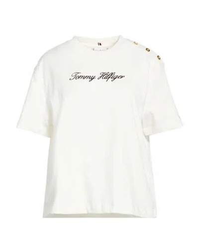 Tommy Hilfiger Woman T-shirt Cream Size L Cotton In White