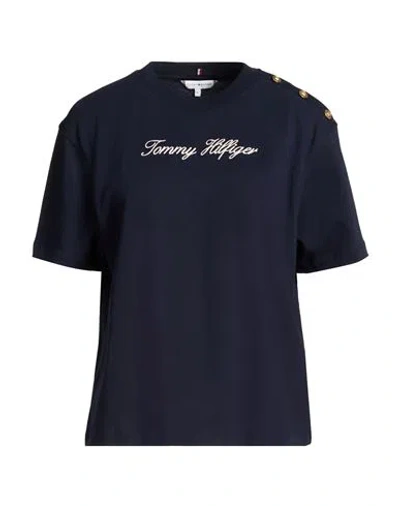 Tommy Hilfiger Woman T-shirt Midnight Blue Size L Cotton