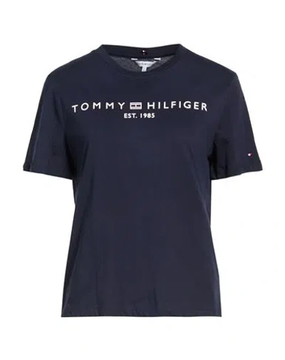 Tommy Hilfiger Woman T-shirt Navy Size M Cotton In Blue