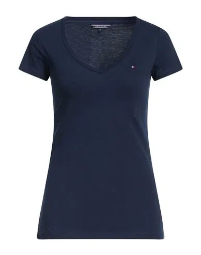 Tommy Hilfiger Woman T-shirt Navy Size Xs Cotton In Blue