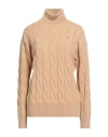 Tommy Hilfiger Woman Turtleneck Camel Size S Wool In Brown