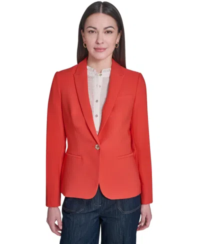 Tommy Hilfiger Women's 1-button Calvary Twill Blazer In Grenadine
