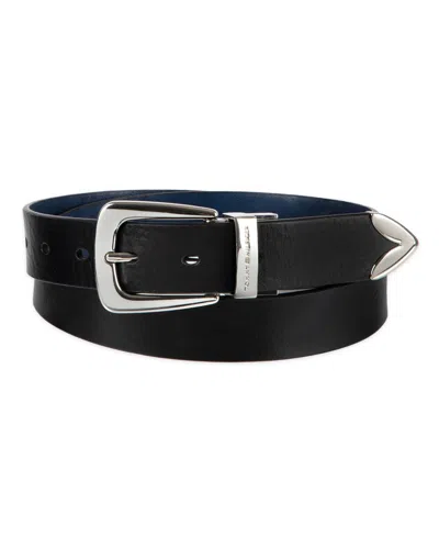 Tommy Hilfiger Women's 2-in-1 Reversible Modern Casual Western Leather Belt In Black