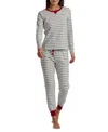 Tommy Hilfiger Women's 2-pc. Packaged Printed Thermal Pajamas Set In Gray