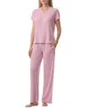 Tommy Hilfiger Women's 2-pc. Short-sleeve Ribbed Pajamas Set In Breezy Orc