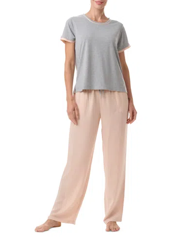 Tommy Hilfiger Women's 2-pc. Short-sleeve Satin Logo Pajamas Set