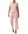 Tommy Hilfiger Women's 2-pc. Th Cardigan Top & Cropped Pants Pajama Set In Peachskin