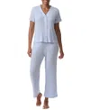 Tommy Hilfiger Women's 2-pc. Th Cardigan Top & Cropped Pants Pajama Set In Sweet Blue