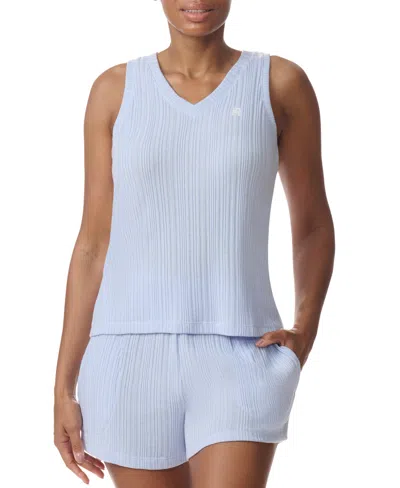 Tommy Hilfiger Women's 2-pc. Th V-neck Top & Boxer Shorts Pajama Set In Sweet Blue