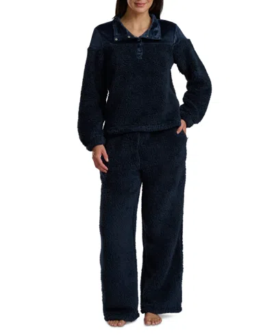 Tommy Hilfiger Women's 2-piece Long Sleeves Top And High Waist Pants Set In Blue