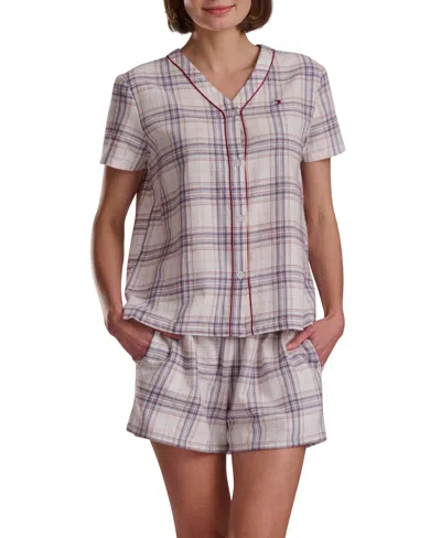 Tommy Hilfiger Women's 2-piece Shorts Sleeve Top And Boxer Set In Multi
