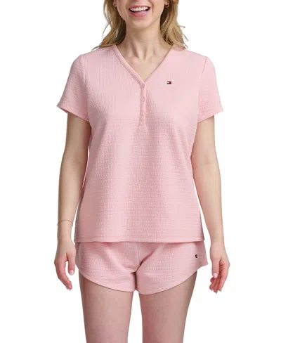 Tommy Hilfiger Women's 2-piece Henley And Boxer-set In Pink