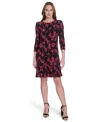Tommy Hilfiger Women's 3/4-sleeve Jersey Shift Dress In Multi