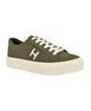 Tommy Hilfiger Womens Lace-up Faux Leather Casual And Fashion Sneakers In Dark Green