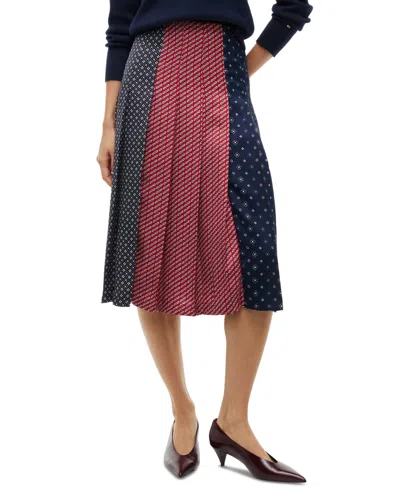 Tommy Hilfiger Women's American Icons Pleated Midi Skirt In Purple