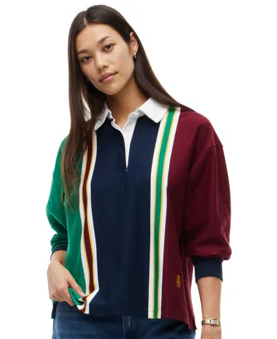 Tommy Hilfiger Women's American Icons Rugby Long-sleeve Striped Polo Sweater In Multi