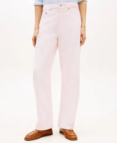 Tommy Hilfiger Women's Ankle Waide Leg Jeans In Pink