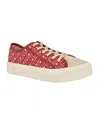 Tommy Hilfiger Women's Aquila Lace Up Sneakers In Medium Natural,red Logo