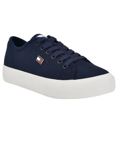 Tommy Hilfiger Women's Aressa Flag Lace-up Sneakers In Navy