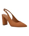 Tommy Hilfiger Women's Azalee High Block Heel Slingback Pumps In Brown