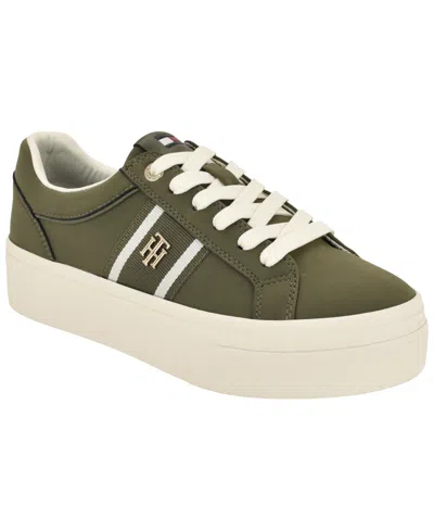 Tommy Hilfiger Women's Badria Logo Platform Sneakers In Green