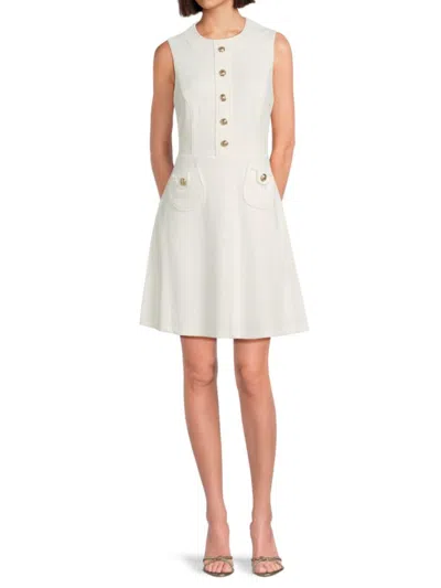 Tommy Hilfiger Women's Basket Weave Minidress In Ivory