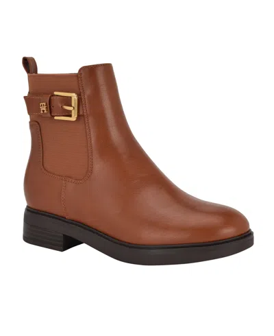 Tommy Hilfiger Rezin 2 Womens Faux Leather Ankle Boots In Medium Natural