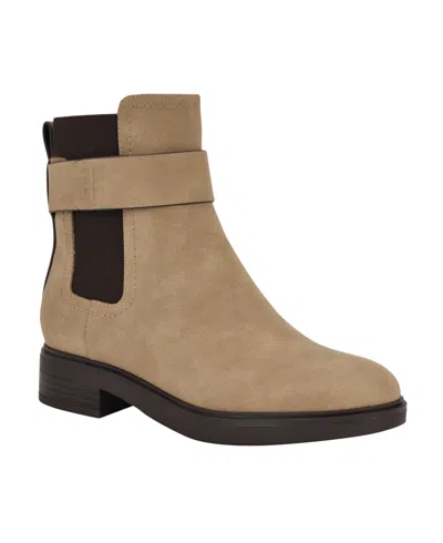 Tommy Hilfiger Women's Beliah Casual Chelsea Booties In Medium Brown