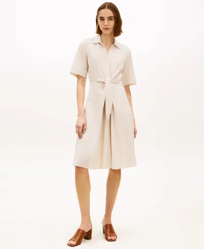 Tommy Hilfiger Women's Belted Midi Dress In Brown