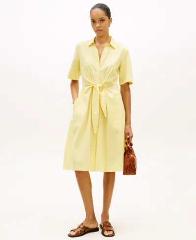 Tommy Hilfiger Women's Belted Midi Dress In Yellow
