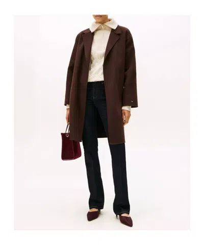 Tommy Hilfiger Women's Belted Overcoat In Black