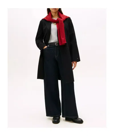 Tommy Hilfiger Women's Belted Overcoat In Black