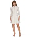 Tommy Hilfiger Women's Boucle Fit & Flare Dress In Cream