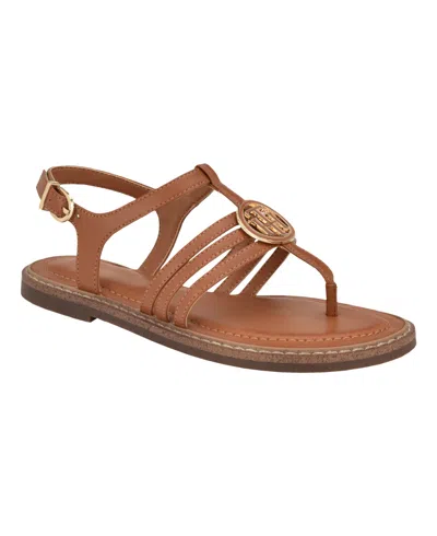 Tommy Hilfiger Women's Brailo Casual Flat Sandals In Medium Brown