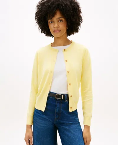 Tommy Hilfiger Women's Button-front Knit Cardigan In Yellow