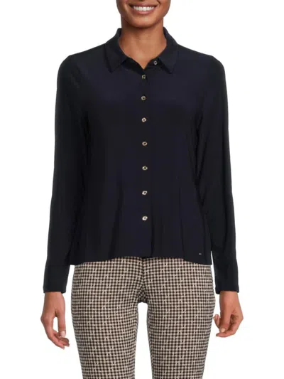 Tommy Hilfiger Women's Button Up Shirt In Midnight