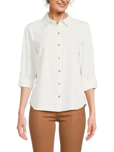 Tommy Hilfiger Women's Button Up Shirt In Optic White